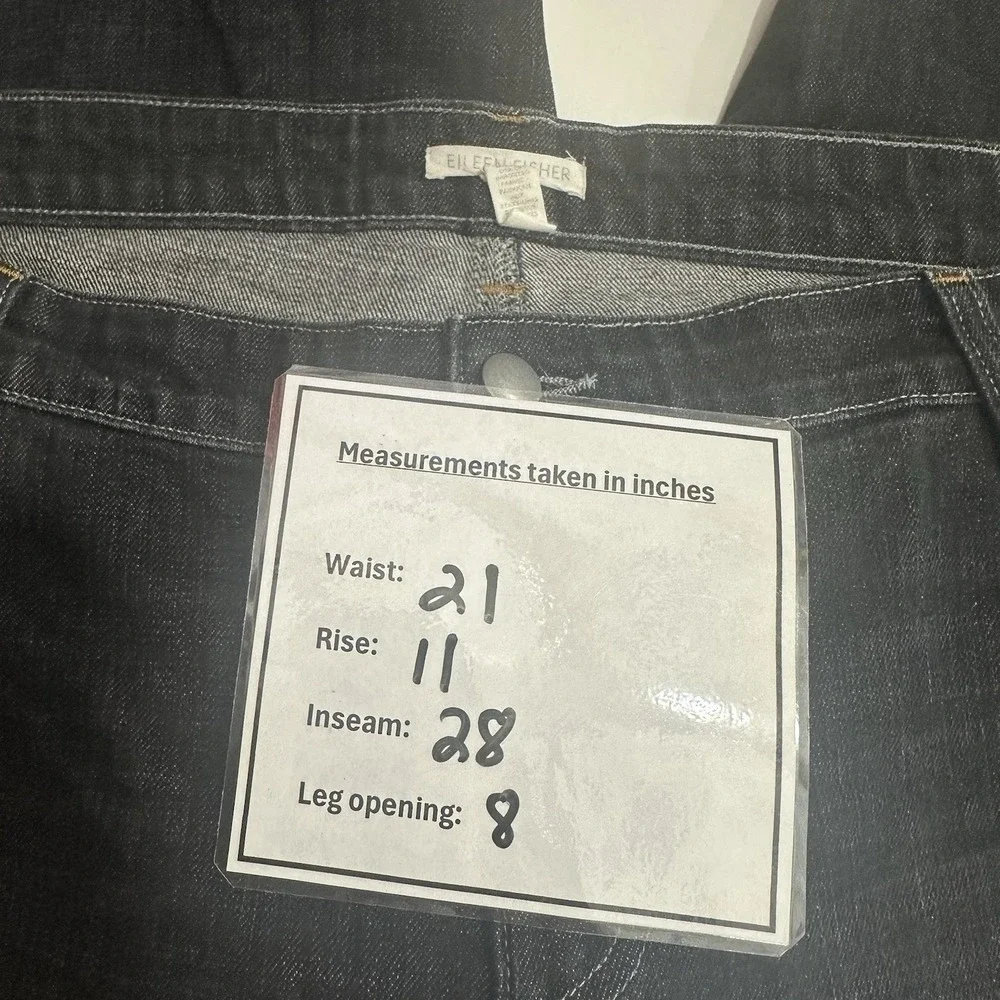 Eileen Fisher Woman Organic Cotton Stretch Denim Pants Jeans Black Women's 18W